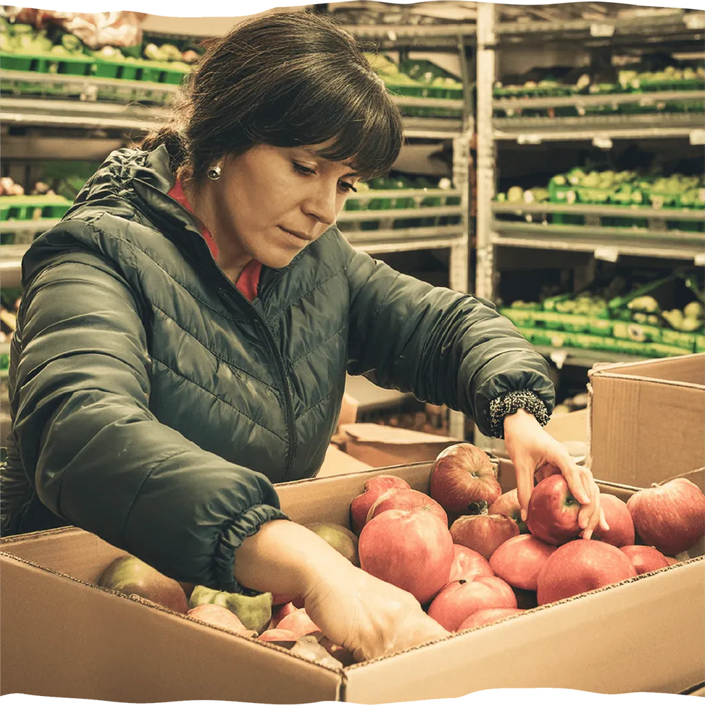 Tendera con manzanas